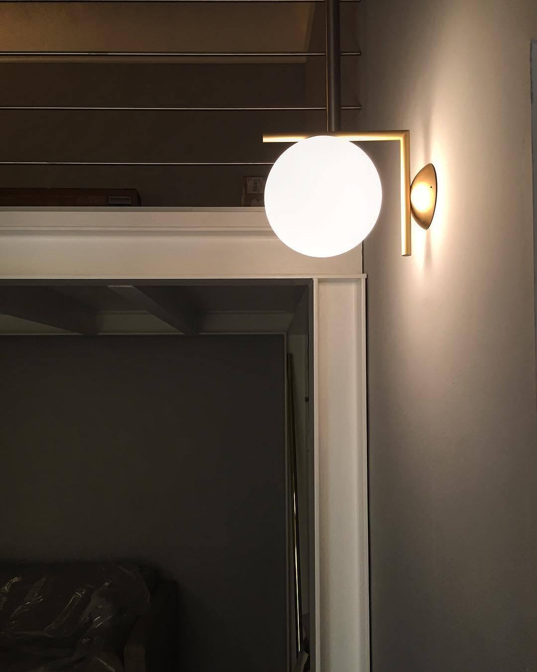 Wandlamp Geblazen Opaalglas Minimalistisch Goudkleurig Zwart Fitting E27 Modern Design Woonkamer Slaapkamer | Sulvida