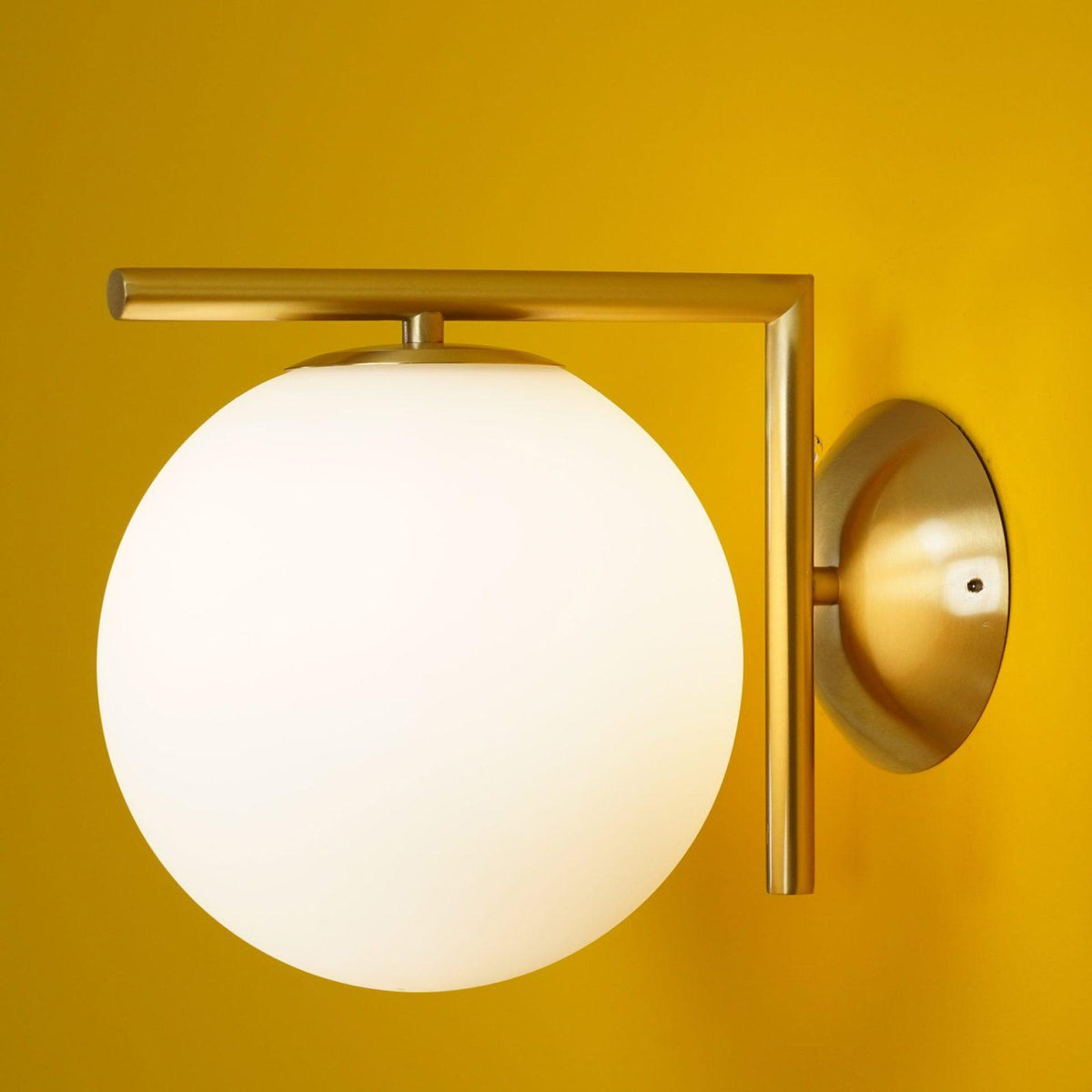 Wandlamp Geblazen Opaalglas Minimalistisch Goudkleurig Zwart Fitting E27 Modern Design Woonkamer Slaapkamer | Sulvida