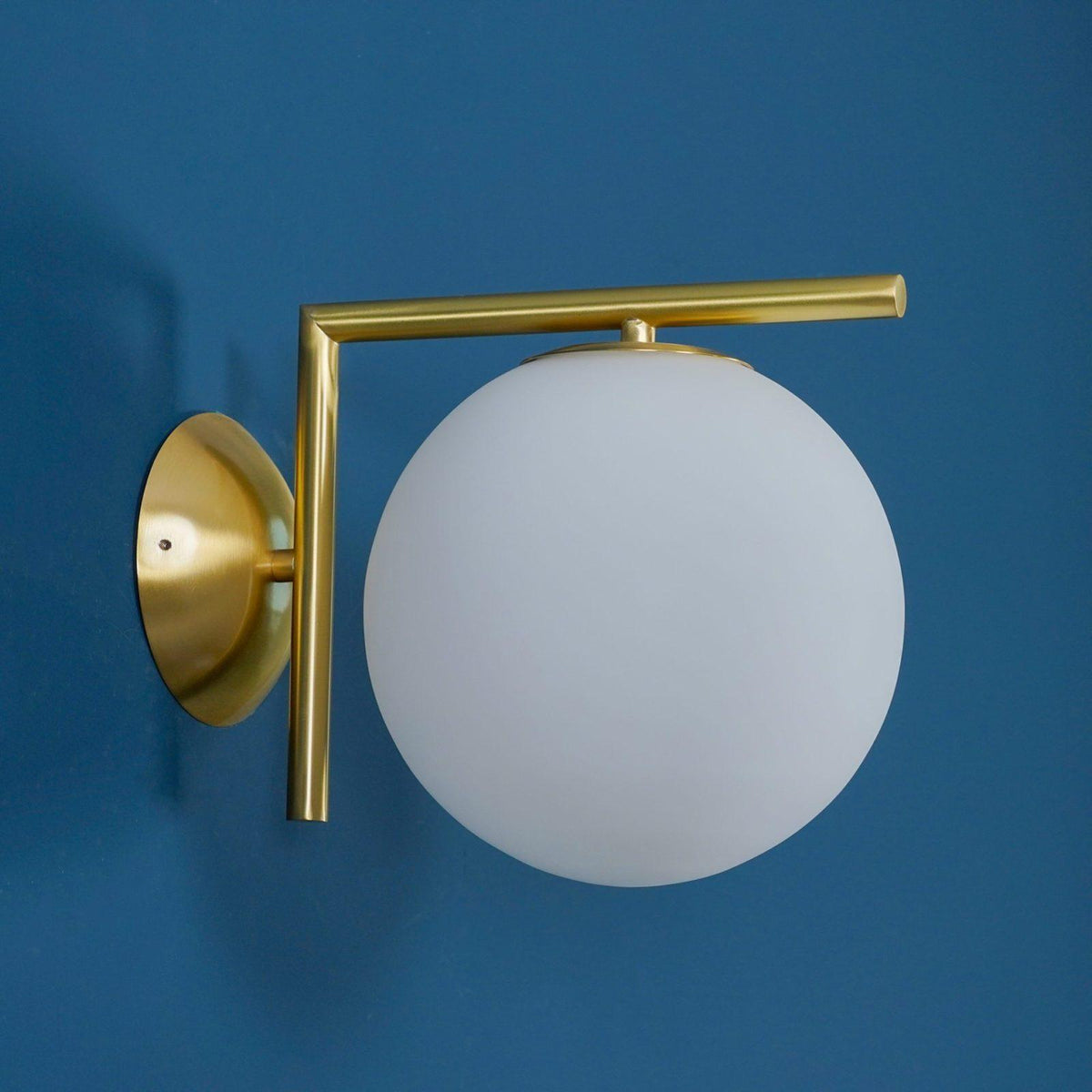 Wandlamp Geblazen Opaalglas Minimalistisch Goudkleurig Zwart Fitting E27 Modern Design Woonkamer Slaapkamer | Sulvida