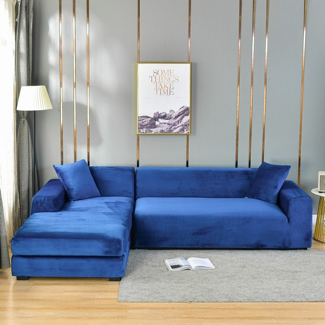 Elastische Bankhoes Fluweel Volledige Bescherming 1-4 Zits Wasbaar Vlekbestendig Huisdieren Stretch Sofa Cover | Sulvida