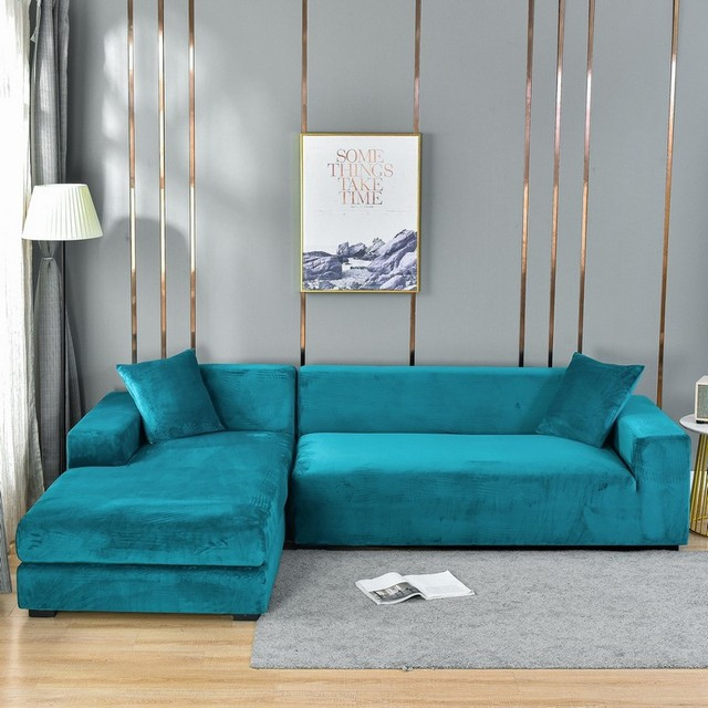 Elastische Bankhoes Fluweel Volledige Bescherming 1-4 Zits Wasbaar Vlekbestendig Huisdieren Stretch Sofa Cover | Sulvida