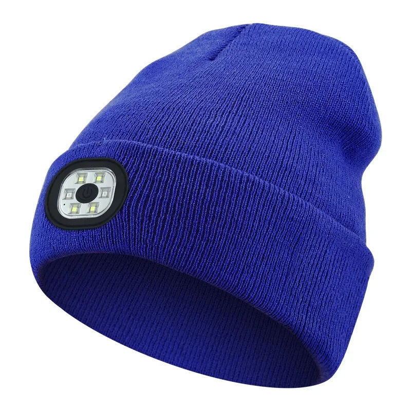 Oplaadbare LED Muts met Geïntegreerde Verlichting voor Winter Wandelen Hardlopen en Outdoor Activiteiten | Sulvida