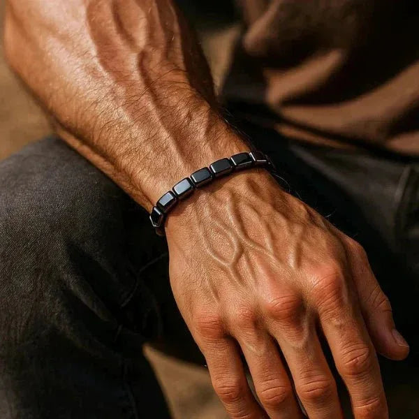 Hematiet Armband Heren Natuursteen Zwart 8mm Kralen Energetisch Stijlvol Sieraden Mannen Polsaccessoires | Sulvida