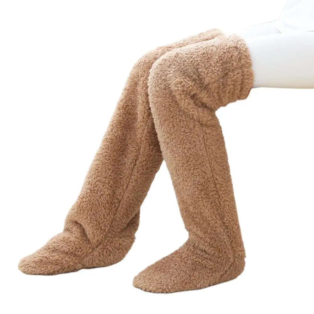 Warme Fleece Wintersokken Lange Kniekousen Verstelbare Voetopening Thermisch Comfortabel Dames Heren | Sulvida