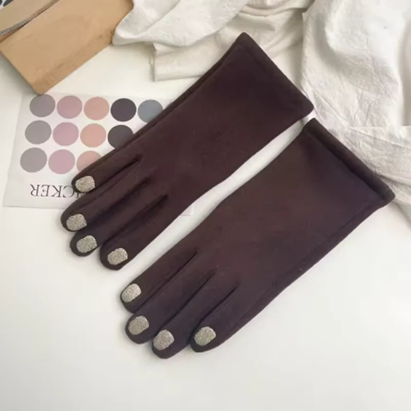 Touchscreen Winterhandschoenen met Nagellak Design – Warme Fleece Gevoerde Handschoenen voor Dames Winter | Sulvida