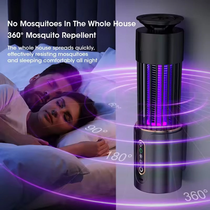 Piège électrique à moustiques avec portée à 360°, lumière UV, lampe anti-insectes sans produits chimiques, piège à moustiques et à mouches pour l’intérieur et la chambre - Sulvida