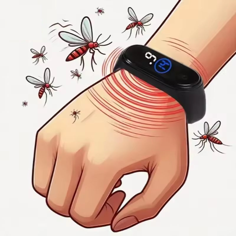 Bracelet portable anti-moustiques à ultrasons, sans produits chimiques, répulsif anti-insectes pour l’extérieur, le jardin, le camping et les voyages, pour enfants - Sulvida