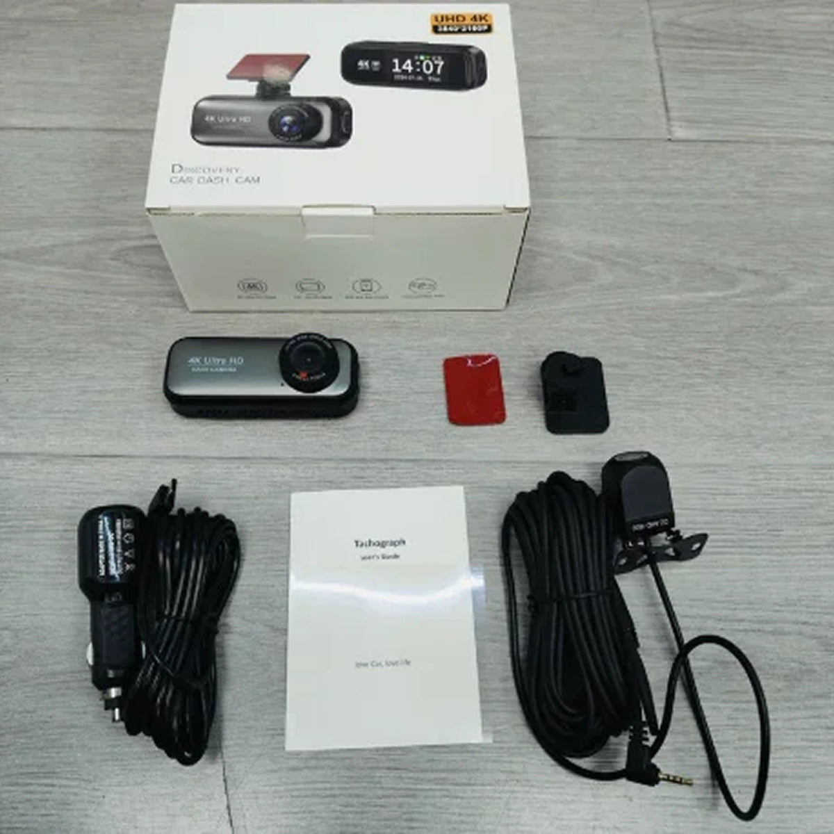 Dashcam 4K voor- en achter WiFi GPS 24/7 parkeerfunctie Sony-sensor nachtzicht dubbele camera auto dashboardcamera | Sulvida
