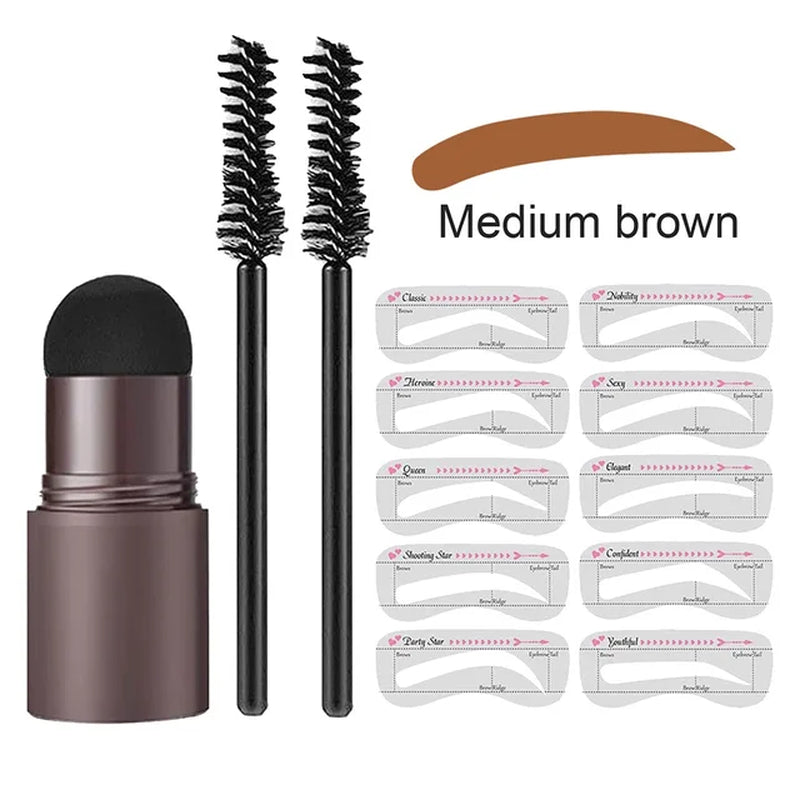 Wenkbrauw Stempel Styling Set 5 Kleuren Professionele Wenkbrauw Make-up Kit met Sjablonen en Poeder voor Beginners | Sulvida
