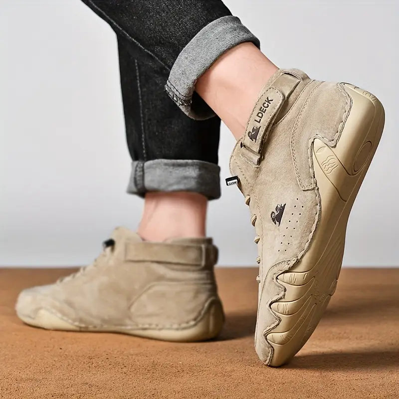 Waterdichte Herenschoenen Hoog met Elastische Sluiting Modern Stoer Ontwerp Leer Comfortabel Casual Dagelijks | Sulvida