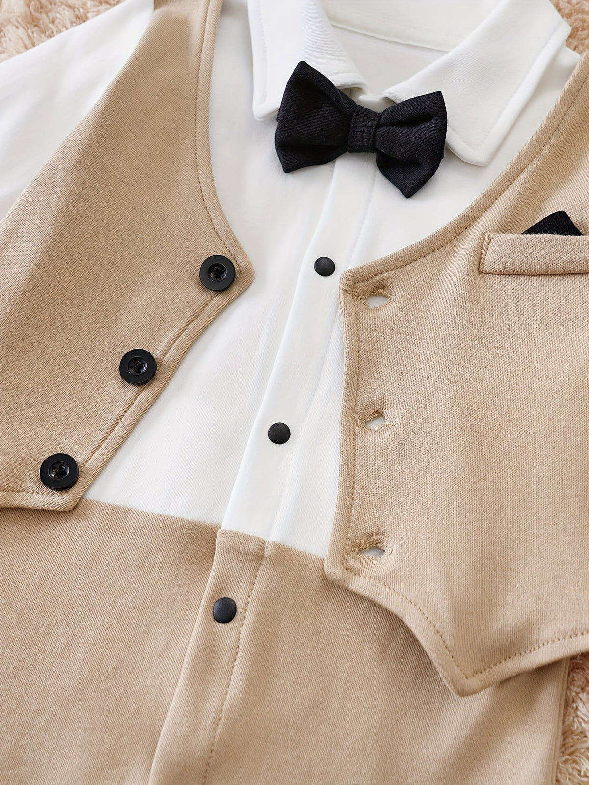 Baby Rompertje met Vlinderdas Jongen Feestkleding Katoenen Pakje Elegante Uitstraling Speciaal Outfit | Sulvida
