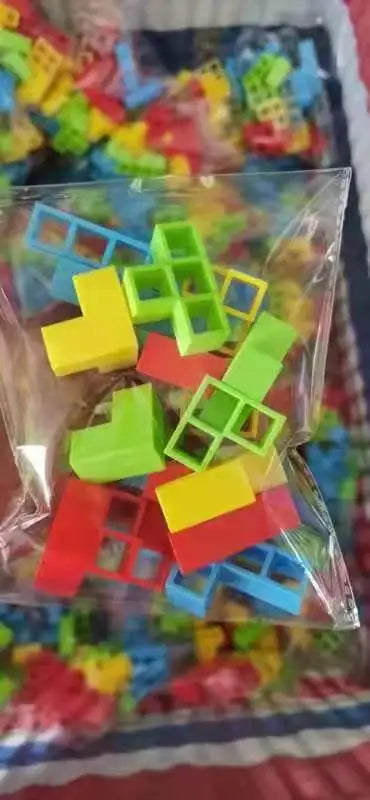Kleurrijk Houten Stapelspel Tetris Balanceer Uitdaging Educatief Speelgoed Coördinatie Motoriek Spelplezier | Sulvida