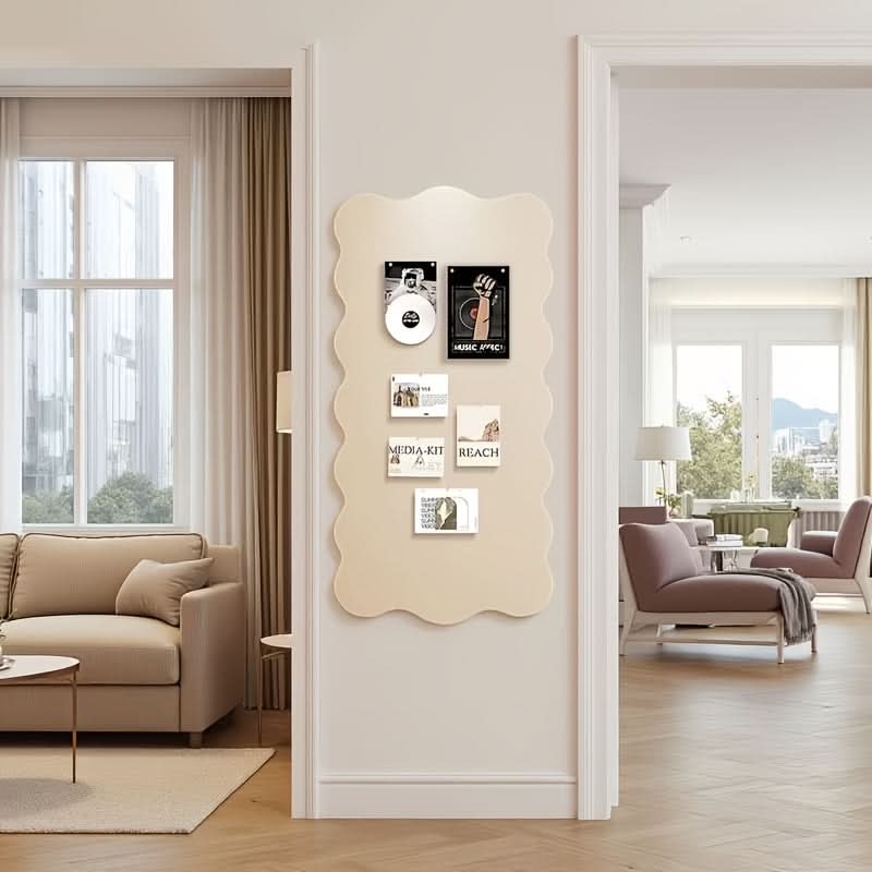 Tableau d’affichage en feutre avec punaises, tableau mémo décoratif 60x120 cm, kit de fixation, design moderne, montage mural, bureau | Sulvida
