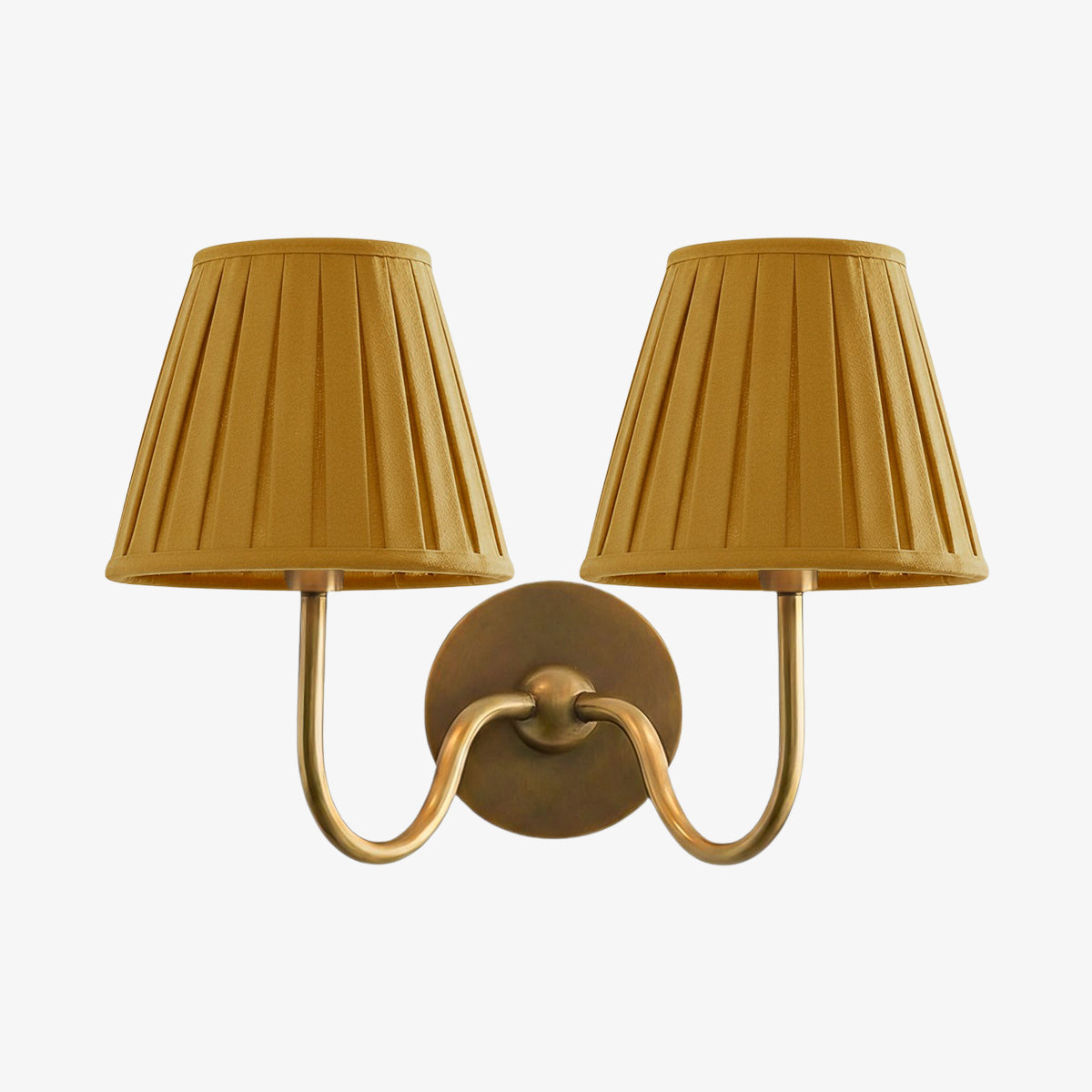 Wandlamp Linnen Kap Messing Armatuur Plissé of Glad Stof E12 Fitting Hardwired Decoratieve Verlichting | Sulvida