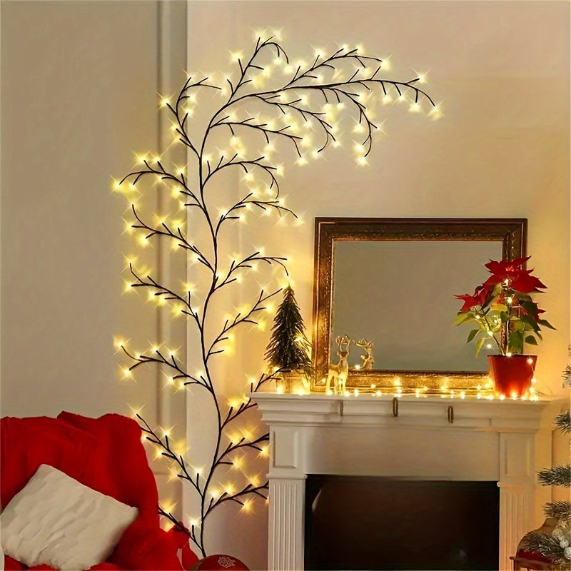Decoratieve Wilgentak Wandverlichting USB 96 LED Warm Wit Sfeerlicht Natuurlijke Takken Muurdecoratie | Sulvida