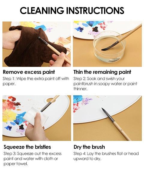 24-delig Penselen Palet mes set Nylon borstels acryl aquarel olie verf kwasten kunst schilderen hobby | Sulvida