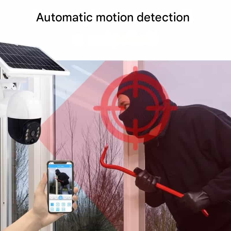 Draadloze 4K Beveiligingscamera op Zonne-energie – Dubbele Lens met 10× Zoom – WiFi of 4G Outdoor Bewaking | Sulvida