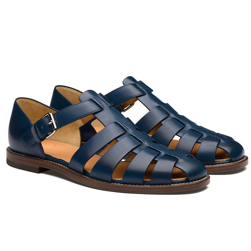 Leren Heren Sandalen Gesloten Teen Verstelbaar Comfortabel Zomerschoeisel voor Wandelen en Outdoor Activiteiten | Sulvida