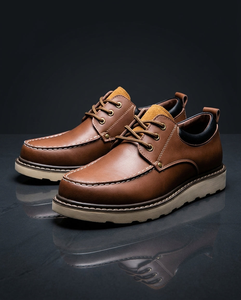 Leren Mocassin Herenschoenen Gevoerd Casual Dagelijks Rubber Zool Bruin Zwart Comfortabel Maat 40-48 | Sulvida