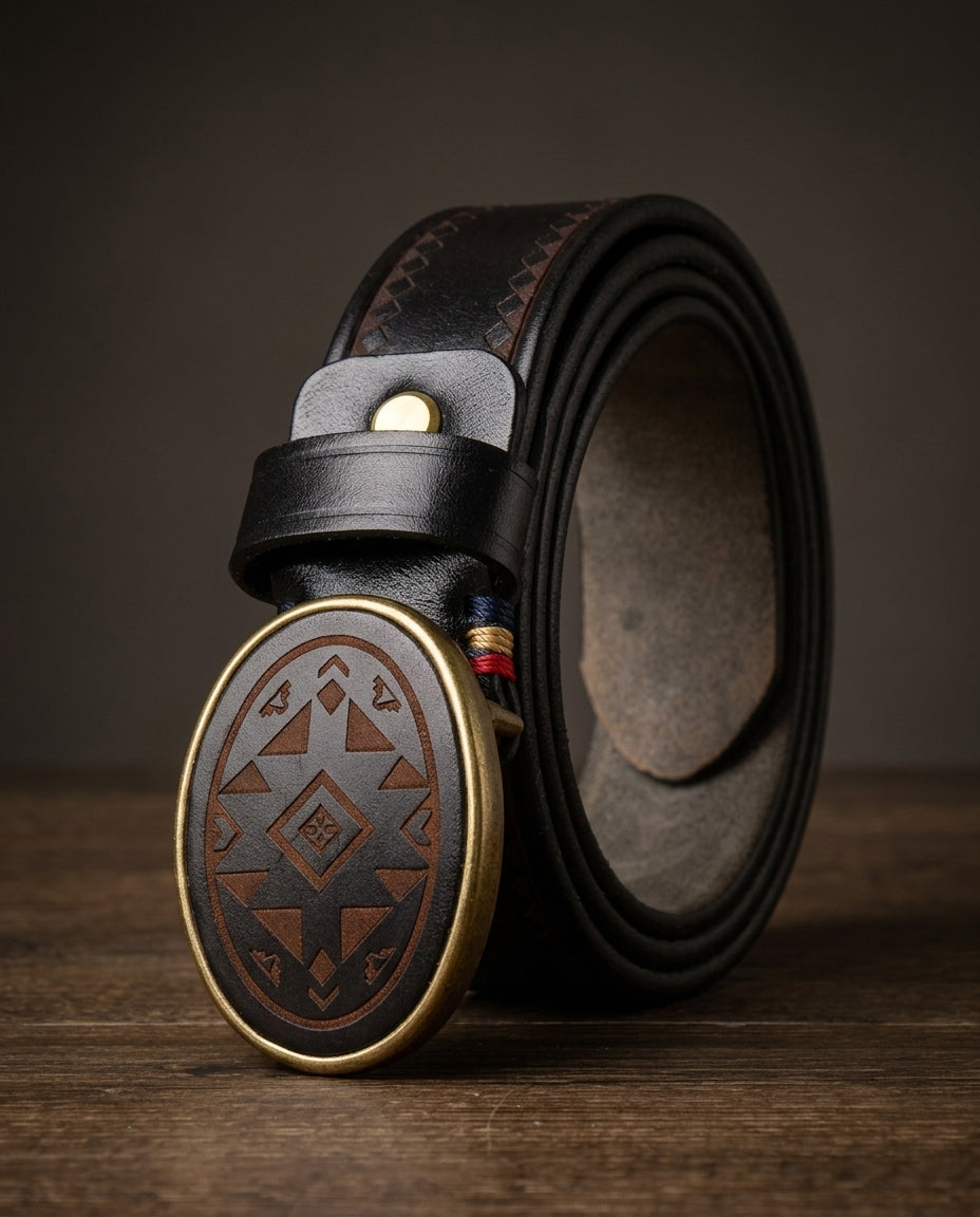 Bandoulière en cuir pour homme à texture gaufrée, style classique et élégant, accessoire confortable à porter | Sulvida