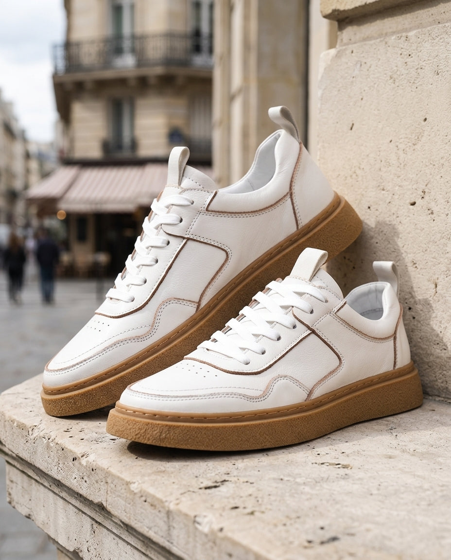 Heren Sneakers Suède Leer Mix Chunky Zool Opvallend Sportief Design Groen Wit Zwart Casual Statement Schoeisel | Sulvida