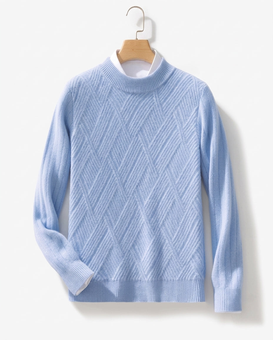 Pull homme en cachemire 100 % cachemire, doux et finement tricoté, col rond, style intemporel et luxueux, confort hivernal | Sulvida