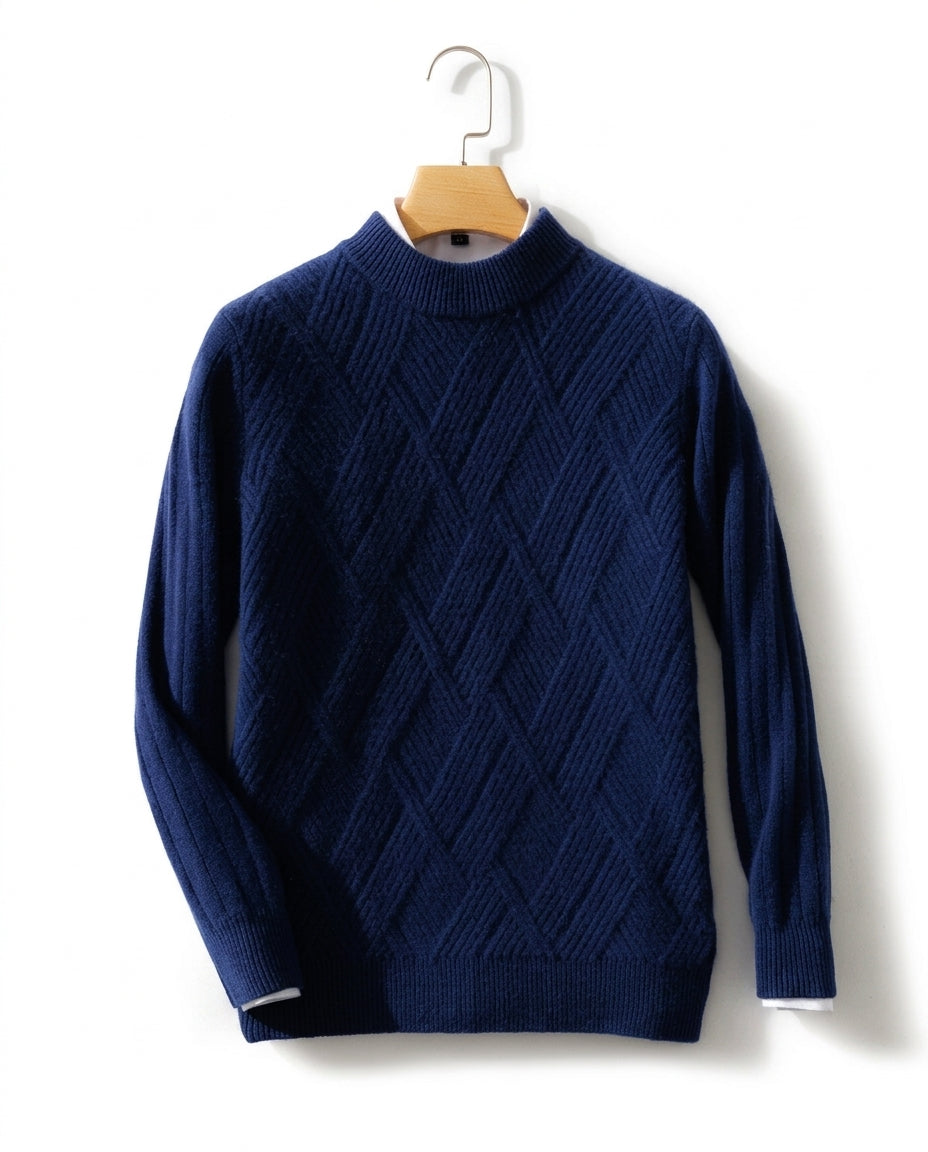 Pull homme en cachemire 100 % cachemire, doux et finement tricoté, col rond, style intemporel et luxueux, confort hivernal | Sulvida