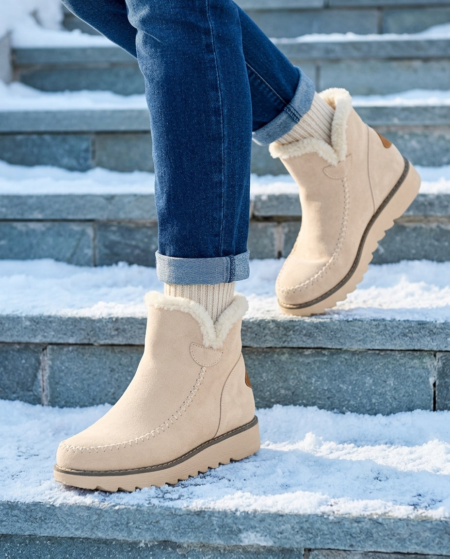 Gevoerde winterlaarzen voor dames antislip warm comfortabel herfst winter dagelijks gebruik ankle boots | Sulvida