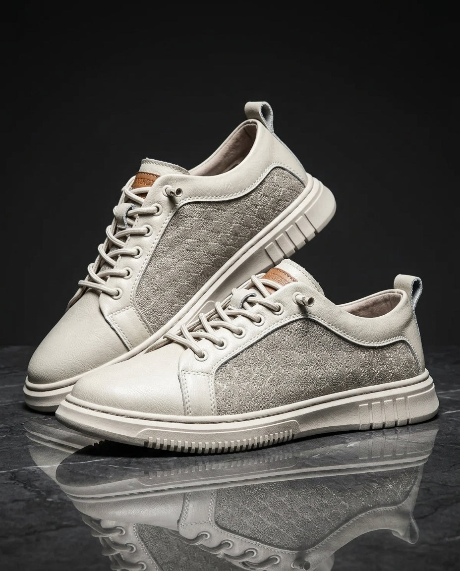Heren Sneakers Leer en Mesh Ademend Sportief Instapper Comfortabel Dagelijks Draagbaar Casual Schoenen | Sulvida