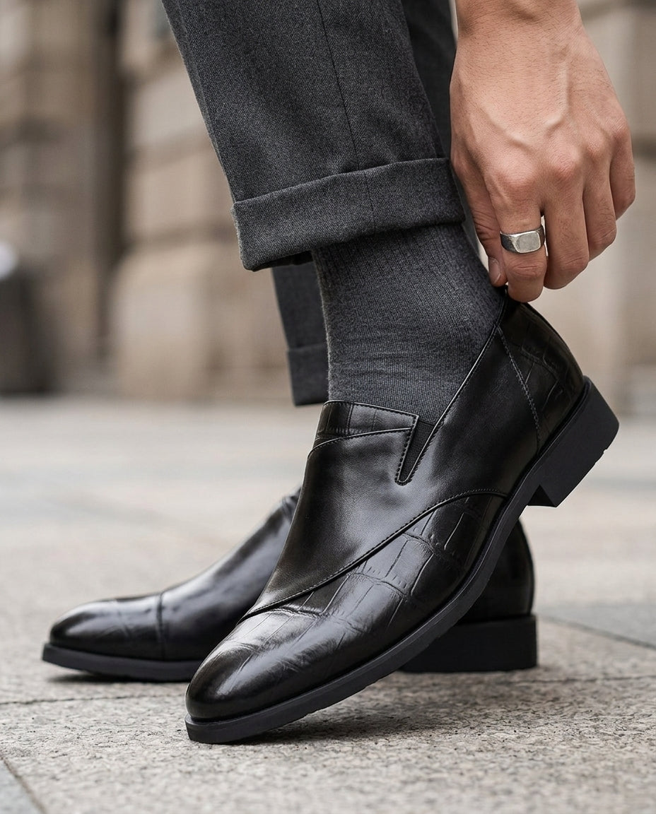 Leren Loafers Heren Tweekleurig Design Comfort Instapper Slip-On Zakelijk Casual Stijlvol Elegant Schoeisel | Sulvida