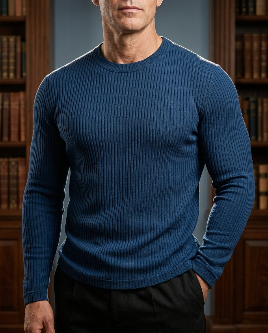 Gebreide Herenpullover met Textuurpatroon voor Casual & Zakelijk Draagcomfort Heren Trui Tijdloos Design | Sulvida