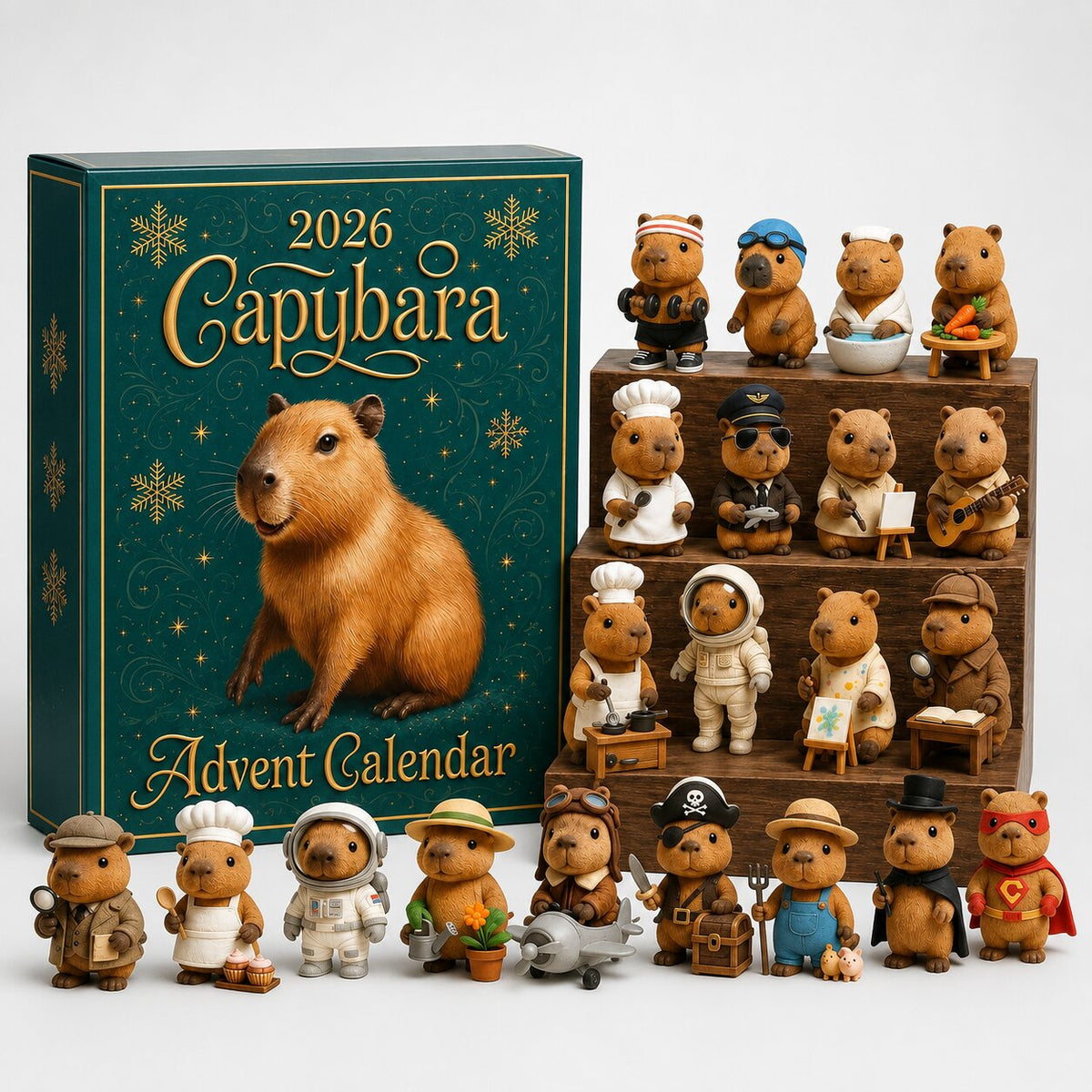 Adventskalender Capybara 24 Dagen Kinderen Kerst Aftellen Speelgoed Cadeau Decoratie Verrassing Figuren | Sulvida