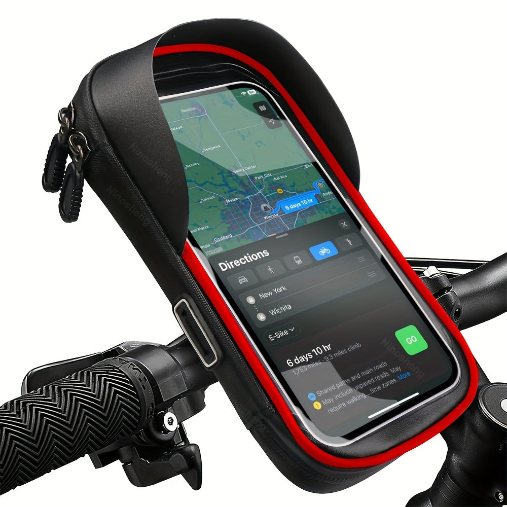 Waterdichte Telefoonhouder voor Fiets en Motor met 360° Draaibare Montage en Transparante Beschermhoes voor Smartphones | Sulvida
