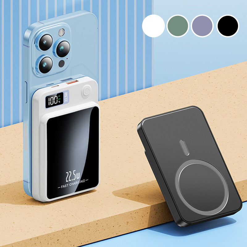 Powerbank 20.000mAh Ultra-Compact Draadloos Opladen Snellader 22,5W Drie Apparaten Tegelijk LED-Display | Sulvida