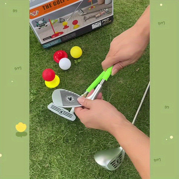 Junior golfset met verstelbare clubs voor kinderen 3-8 jaar inclusief ballen doelvlaggen en draagtas | Sulvida