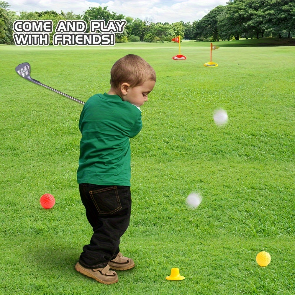 Junior golfset met verstelbare clubs voor kinderen 3-8 jaar inclusief ballen doelvlaggen en draagtas | Sulvida