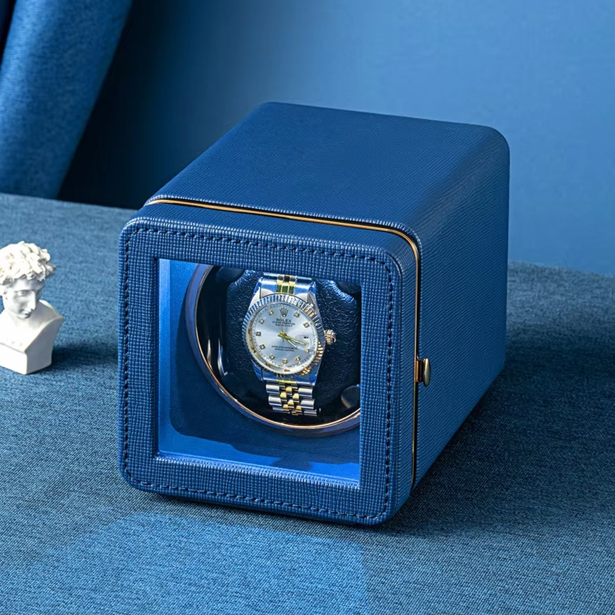 Horlogeopwinder Automatisch Zwart Groen Bruin Blauw Carbon met 5 Rotatiemodi USB-C Bediening Horloge Winder | Sulvida