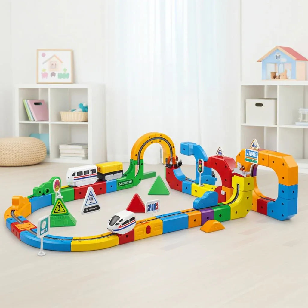 Magnetisch 3D-treinbaanset educatief constructiespeelgoed STEM bouwblokken kinderen creatief speelgoed | Sulvida
