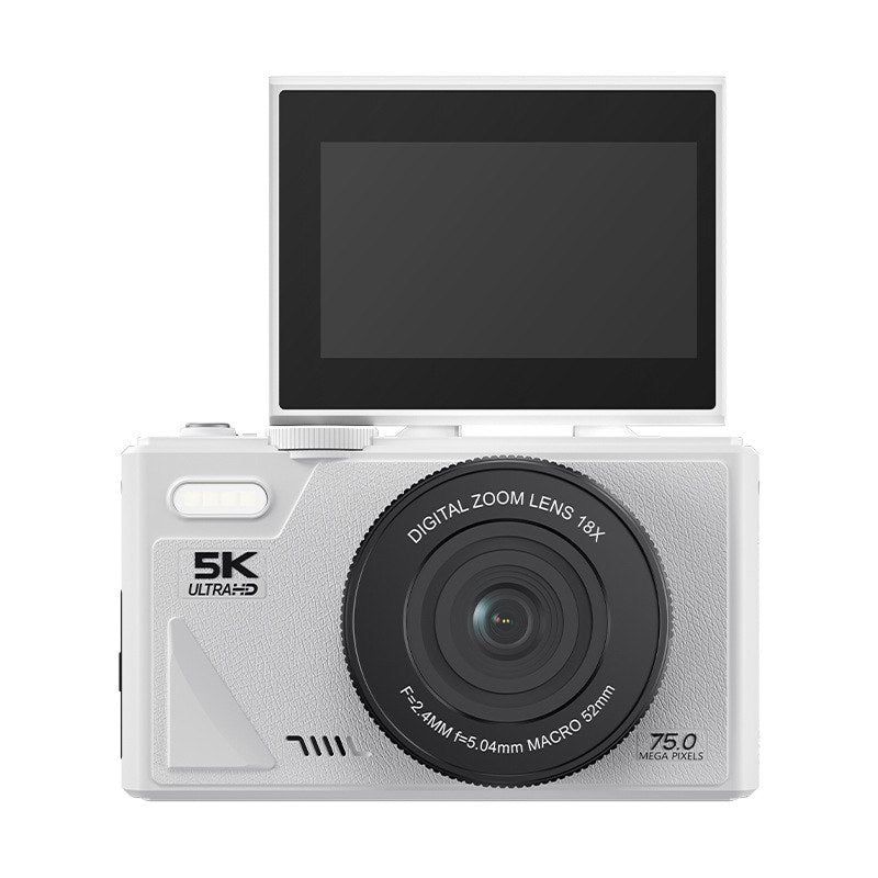 Caméra vlog numérique 4K avec zoom 18× et écran rabattable, caméscope vintage noir et blanc, compact, pour YouTube | Sulvida