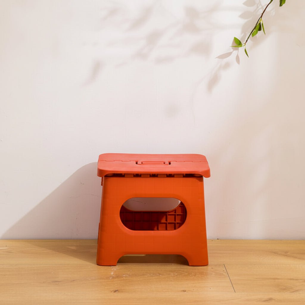 Opvouwbaar Trapje Kunststof met Handvat Draagvermogen 136kg Keuken Badkamer Camping Antislip Compact | Sulvida