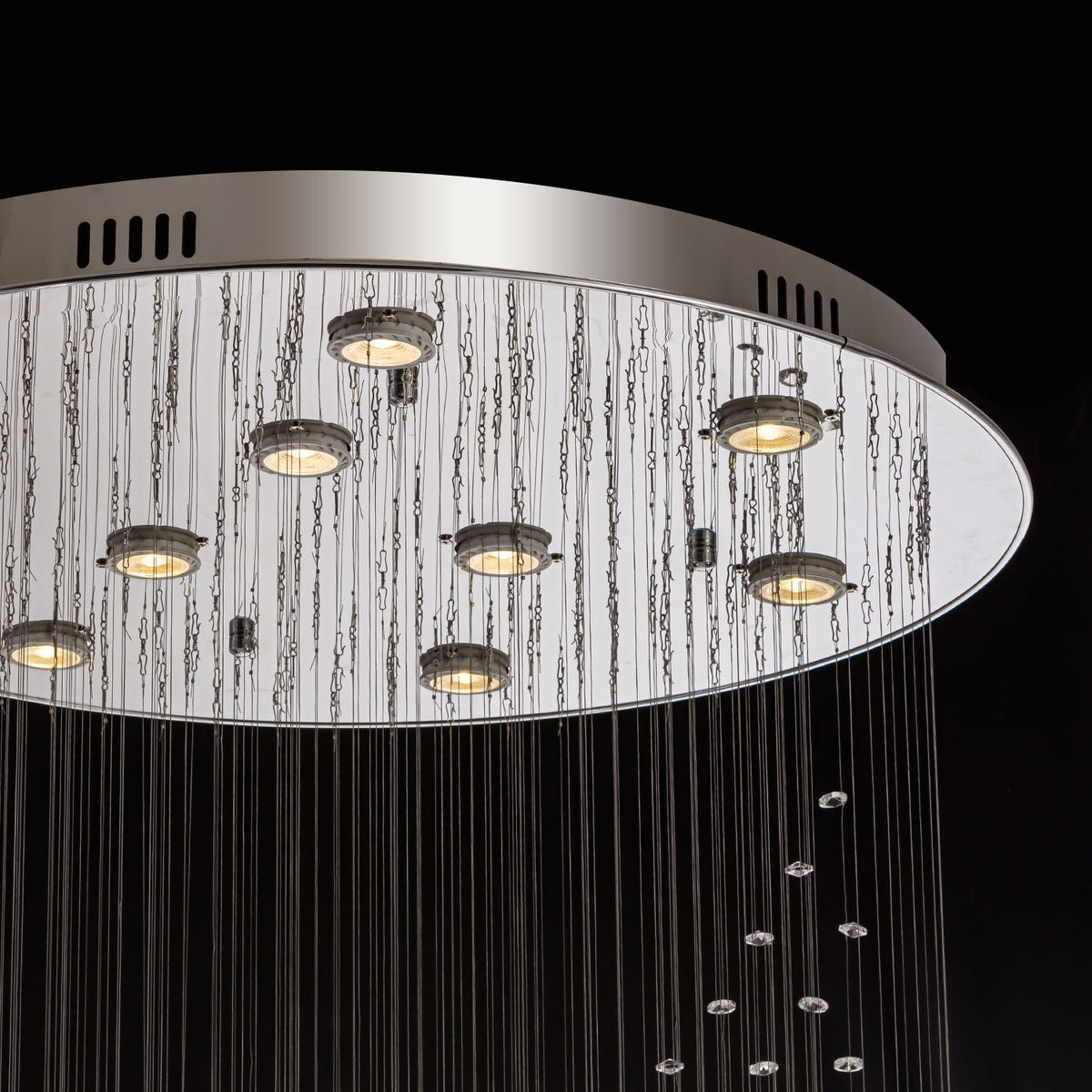 Kristallen Kroonluchter Spiraal Chroom K9 Druppels Trapgat Luxe Verlichting Hal Entree Design Woonkamer | Sulvida