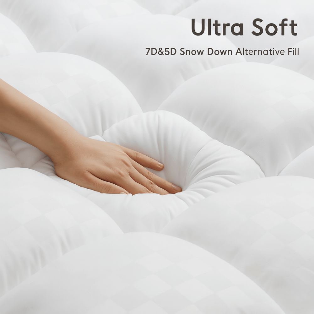 Koelend Topper voor Matras Comfortlaag Rugpijnverlichting Ademend Slaapcomfort Matrasbeschermer Luxe Bedtopper | Sulvida