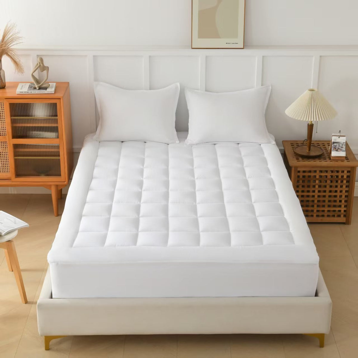 Koelend Topper voor Matras Comfortlaag Rugpijnverlichting Ademend Slaapcomfort Matrasbeschermer Luxe Bedtopper | Sulvida