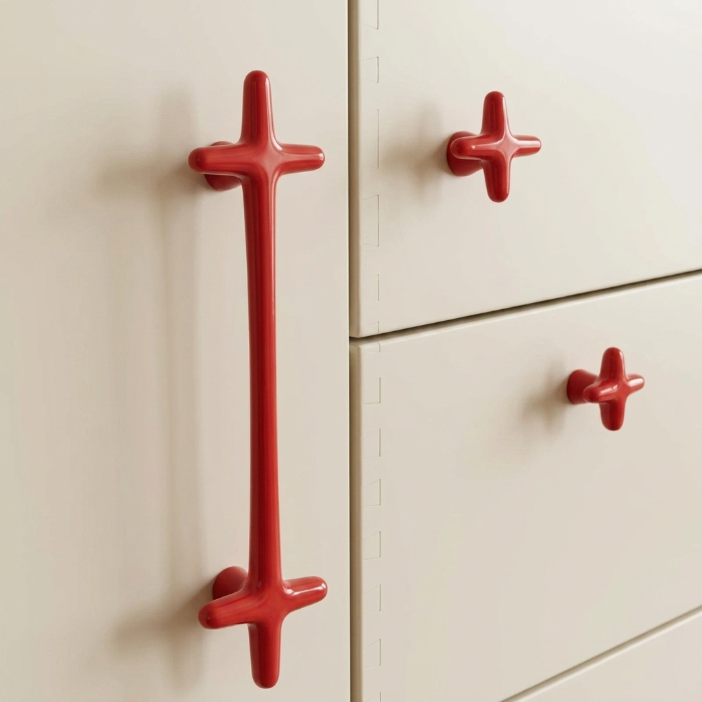 Kastgreep Rond Kruis Design Gekleurde Keukenknoppen voor Kasten en Meubels Decoratief Hardware Accessoire | Sulvida