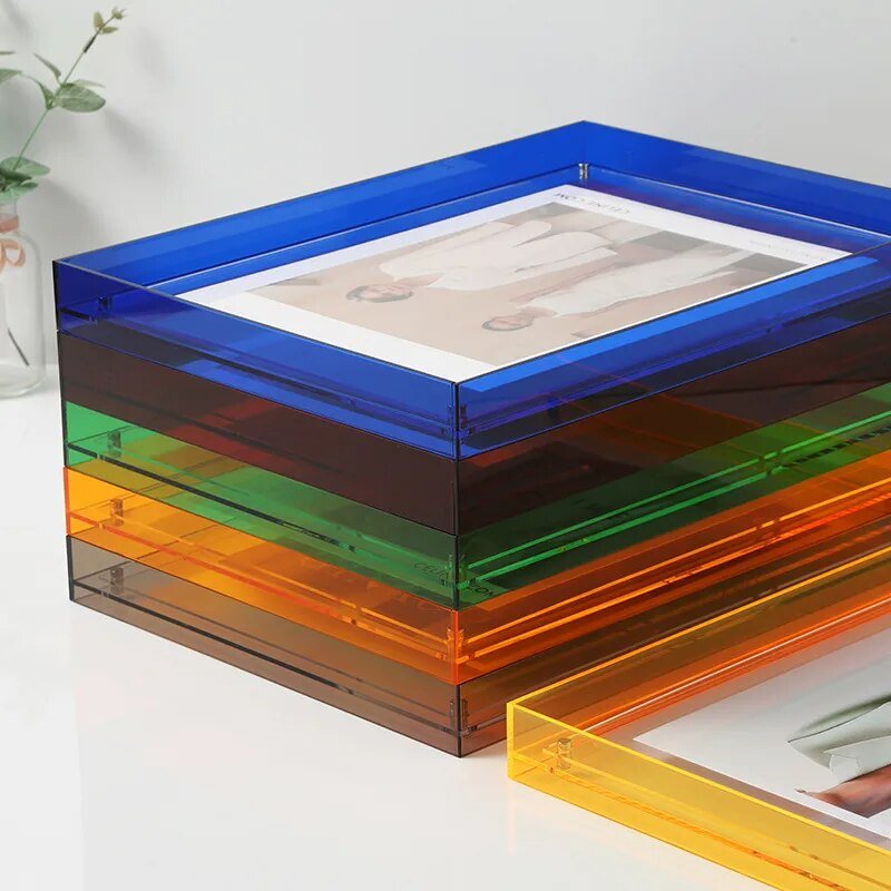 Kleurrijke Acryl Fotolijst 11-26 cm – Levendige Transparante Lijst voor Staand of Hangend | Sulvida