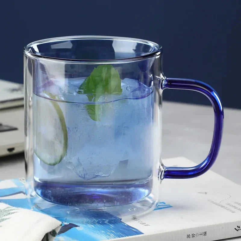 Dubbelwandige Glasmok 350ml Thermisch Isolerend Design Koffie Thee Warme Dranken Modern Keukenaccessoire | Sulvida