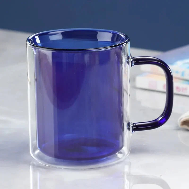 Dubbelwandige Glasmok 350ml Thermisch Isolerend Design Koffie Thee Warme Dranken Modern Keukenaccessoire | Sulvida