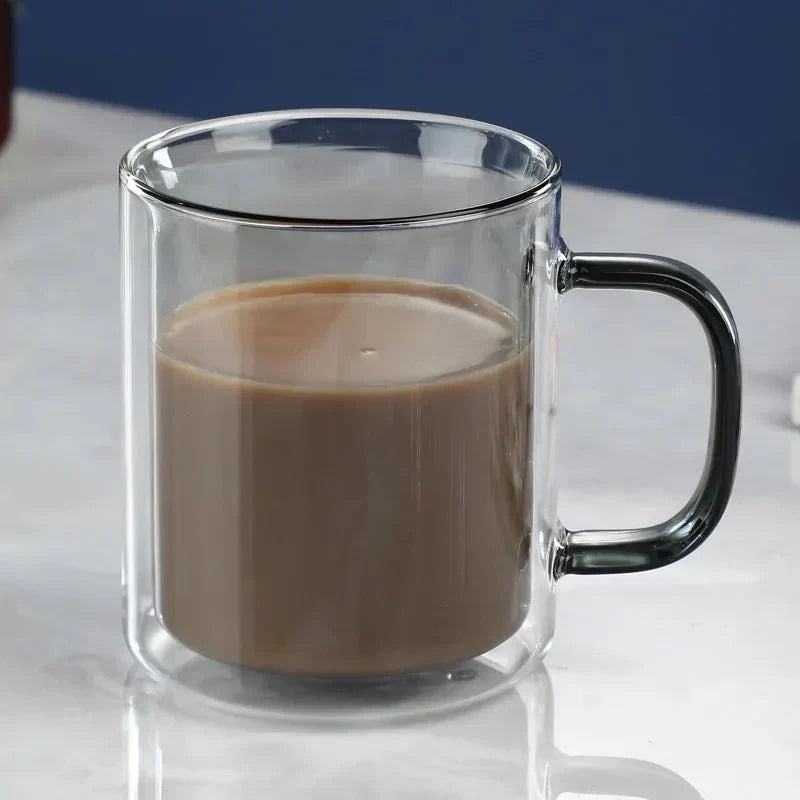 Dubbelwandige Glasmok 350ml Thermisch Isolerend Design Koffie Thee Warme Dranken Modern Keukenaccessoire | Sulvida
