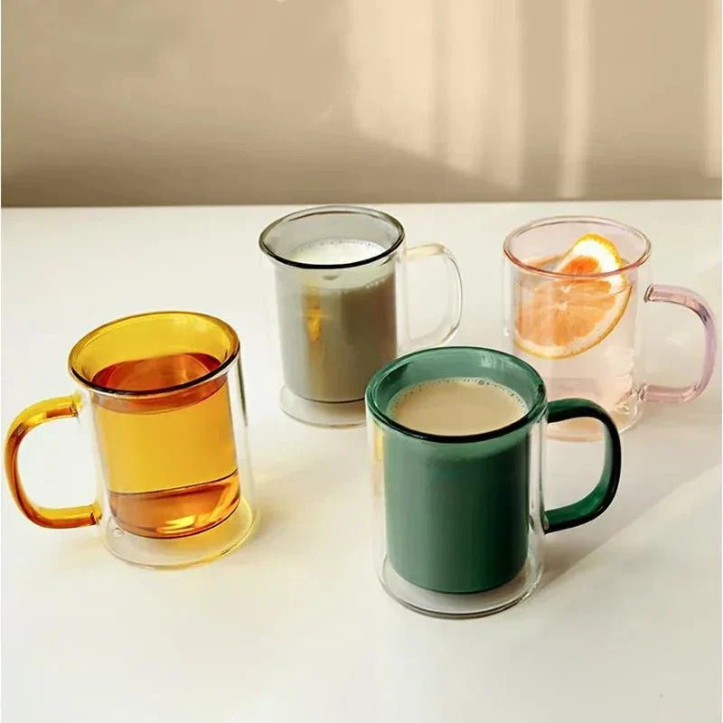 Dubbelwandige Glasmok 350ml Thermisch Isolerend Design Koffie Thee Warme Dranken Modern Keukenaccessoire | Sulvida