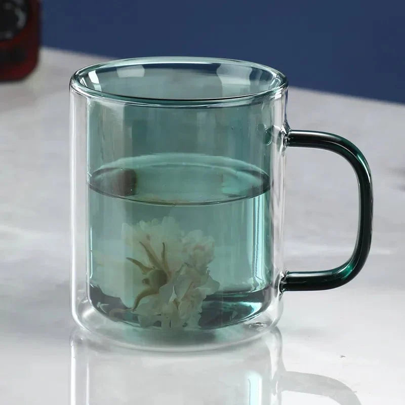 Dubbelwandige Glasmok 350ml Thermisch Isolerend Design Koffie Thee Warme Dranken Modern Keukenaccessoire | Sulvida